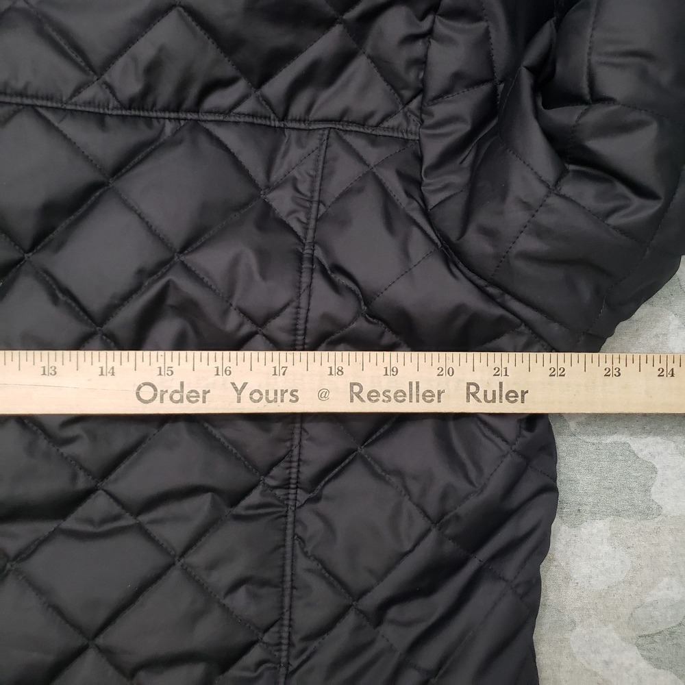 Columbia Jacket Womens XL Black Full Zip Hooded Diamond Quilted Fleece Lined - Picture 10 of 11